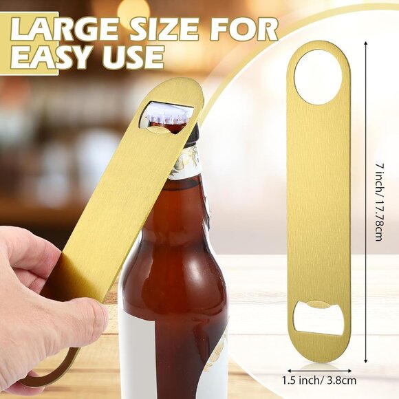 Pack of 20 Flat Bottle Opener Stainless Steel Beer Openers Blanks Heavy Duty Bar - Picture 3 of 7